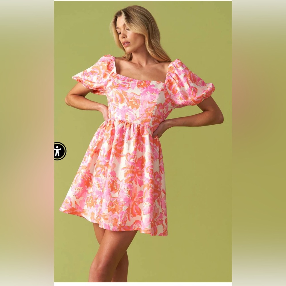Flying Tomato Pink and White Floral Mini Dress